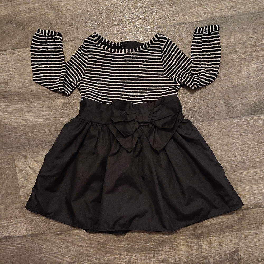 Cherokee Black and White Striped Kids Dress